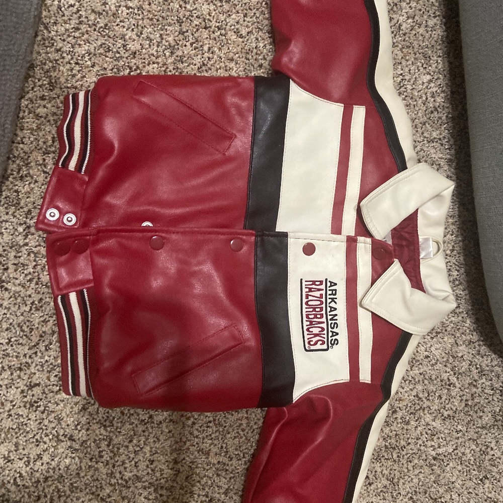 Toddler Boys Arkansas Razorback Retro leather coat